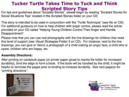 Tucker Turtle Takes Time to Tuck and Think Scripted Story Tips