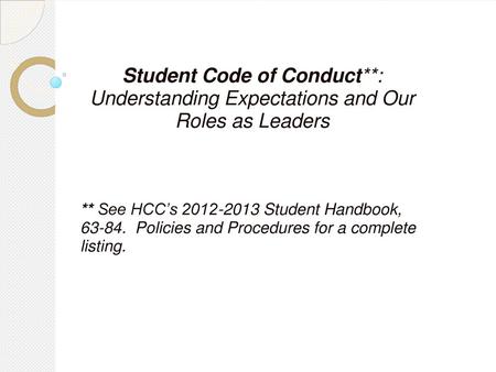 Student Code of Conduct