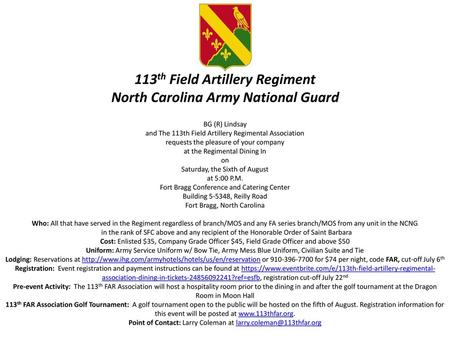 113th Field Artillery Regiment North Carolina Army National Guard