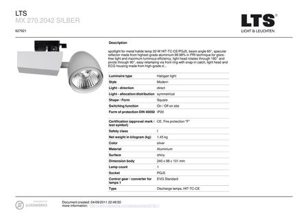 LTS MX SILBER Description