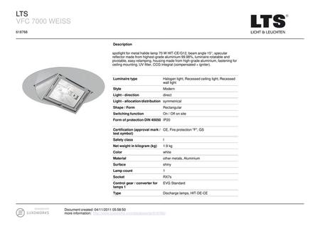 LTS VFC 7000 WEISS Description