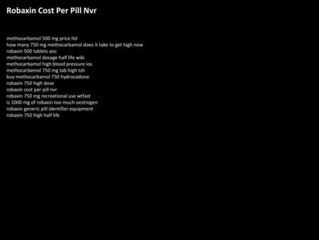 Robaxin Cost Per Pill Nvr