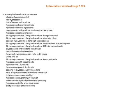 hydrocodone vicodin dosage 5 325