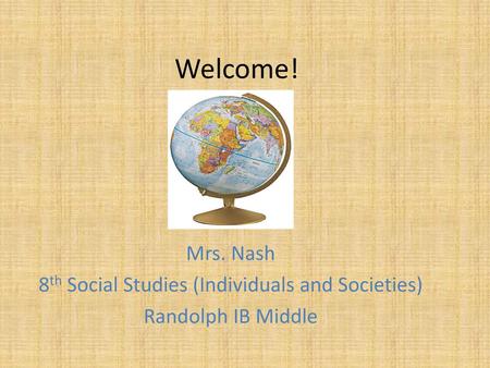 8th Social Studies (Individuals and Societies)