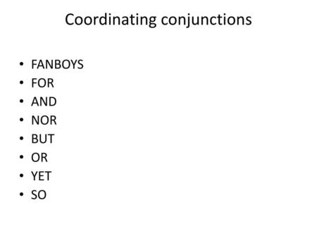 Coordinating conjunctions