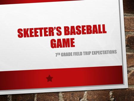 Skeeter’s Baseball Game