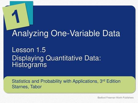 Analyzing One-Variable Data