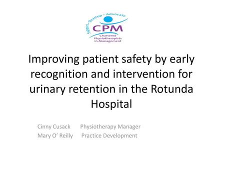 Cinny Cusack Physiotherapy Manager Mary O’ Reilly Practice Development