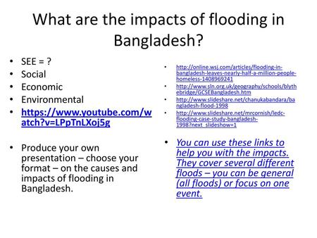 What are the impacts of flooding in Bangladesh?