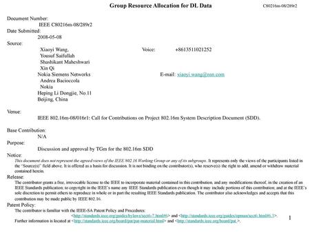 Group Resource Allocation for DL Data