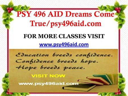 PSY 496 AID Dreams Come True/psy496aid.com