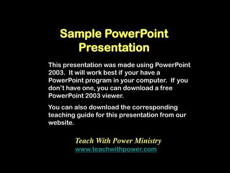 Sample PowerPoint Presentation