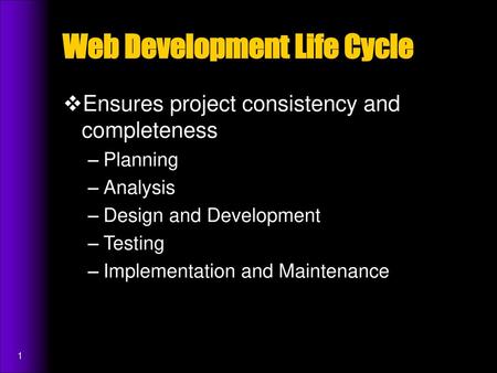 Web Development Life Cycle