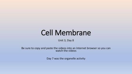 Day 7 was the organelle activity