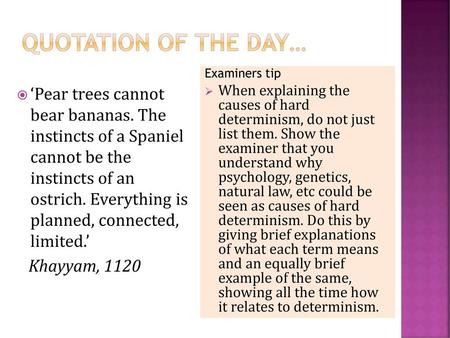 Quotation of the day… Examiners tip