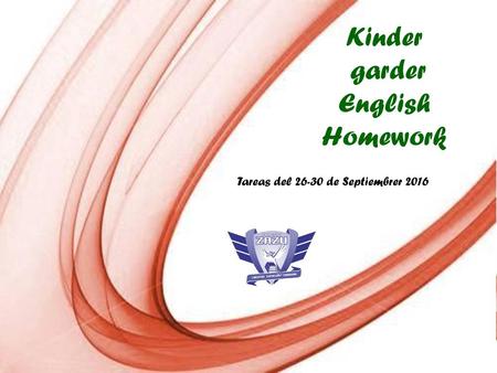 Kinder garder English Homework