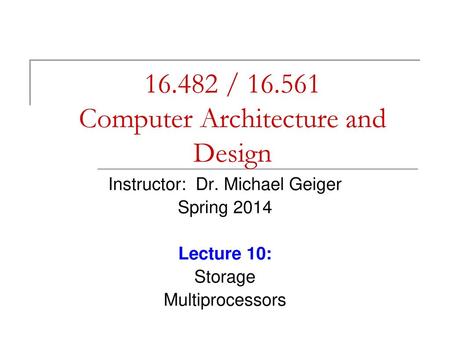 / Computer Architecture and Design