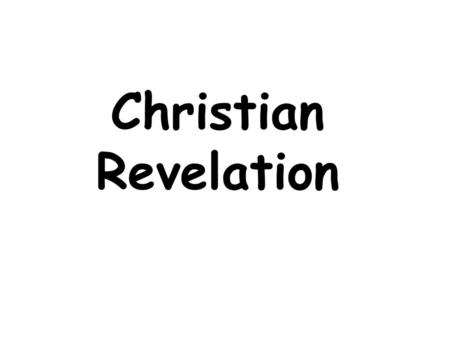 Christian Revelation.