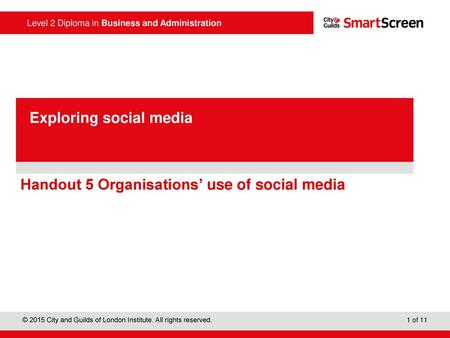 Handout 5 Organisations’ use of social media