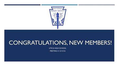 Congratulations, New members!