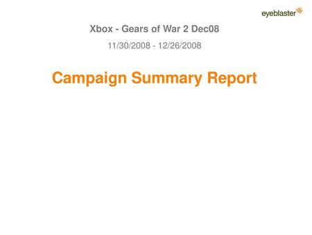 Campaign Summary Report