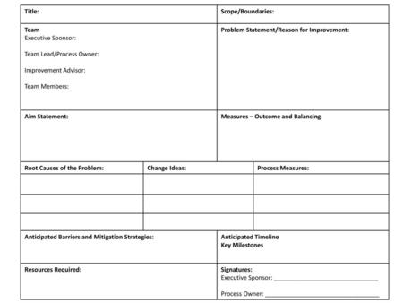 Title: Scope/Boundaries: Team Executive Sponsor: