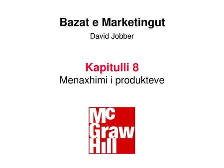 Kapitulli 8 Menaxhimi i produkteve