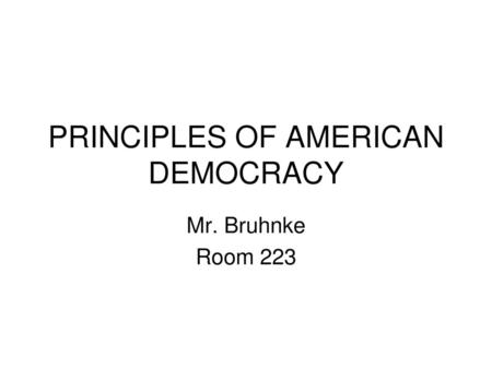 PRINCIPLES OF AMERICAN DEMOCRACY