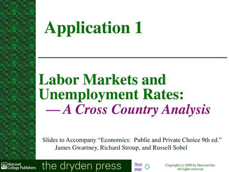 Labor Markets and Unemployment Rates: — A Cross Country Analysis