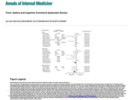 From: Statins and Cognitive FunctionA Systematic Review