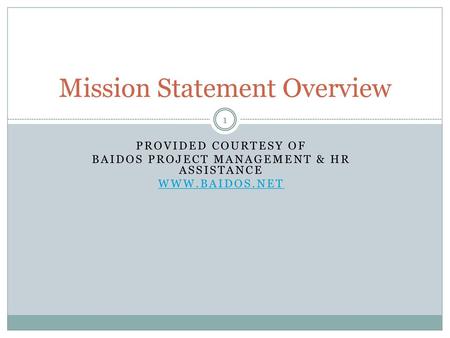 Mission Statement Overview