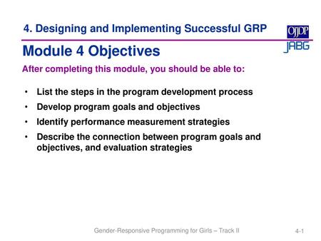 4. Designing and Implementing Successful GRP