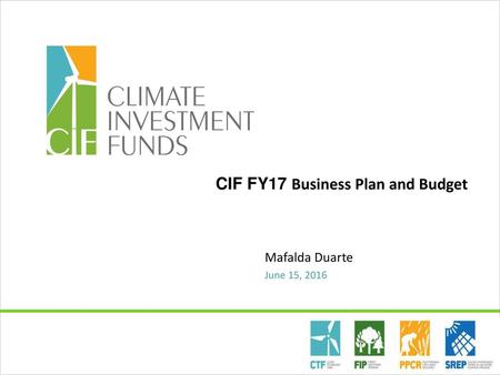 CIF FY17 Business Plan and Budget