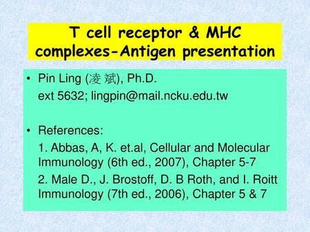 T cell receptor & MHC complexes-Antigen presentation