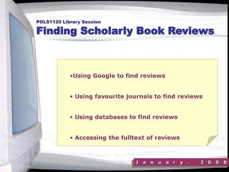 Finding Scholarly Book Reviews