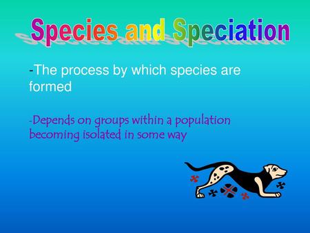 Species and Speciation