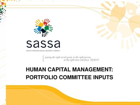 HUMAN CAPITAL MANAGEMENT: PORTFOLIO COMMITTEE INPUTS