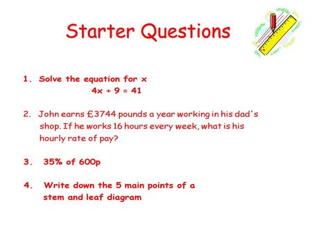 Starter Questions.