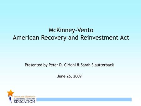 McKinney-Vento American Recovery and Reinvestment Act