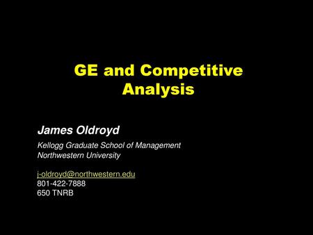 GE and Competitive Analysis