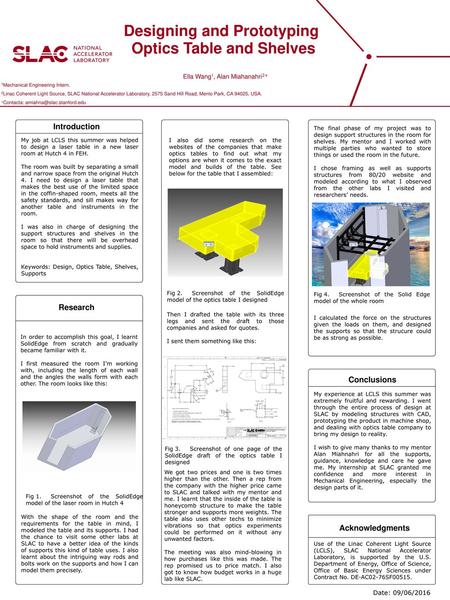 Designing and Prototyping Optics Table and Shelves