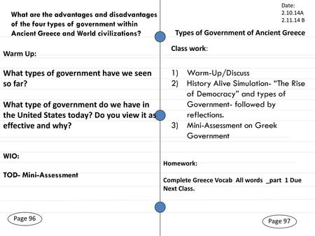 Types of Government of Ancient Greece