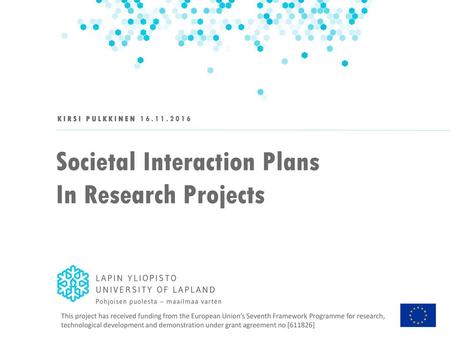 Societal Interaction Plans In Research Projects