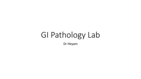 GI Pathology Lab Dr Heyam.