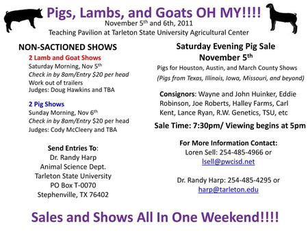 Pigs, Lambs, and Goats OH MY!!!!