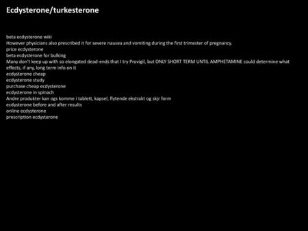 Ecdysterone/turkesterone