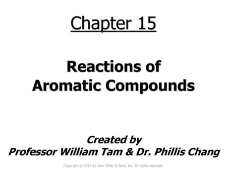 Reactions of Aromatic Compounds