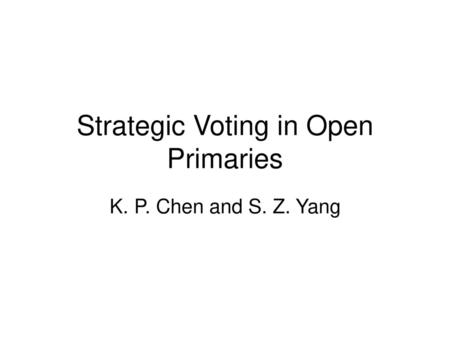 Strategic Voting in Open Primaries