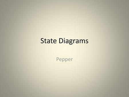 State Diagrams Pepper.