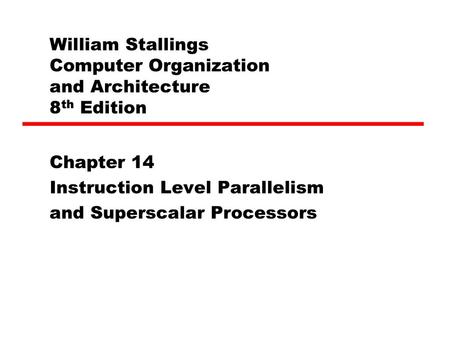 William Stallings Computer Organization and Architecture 8th Edition